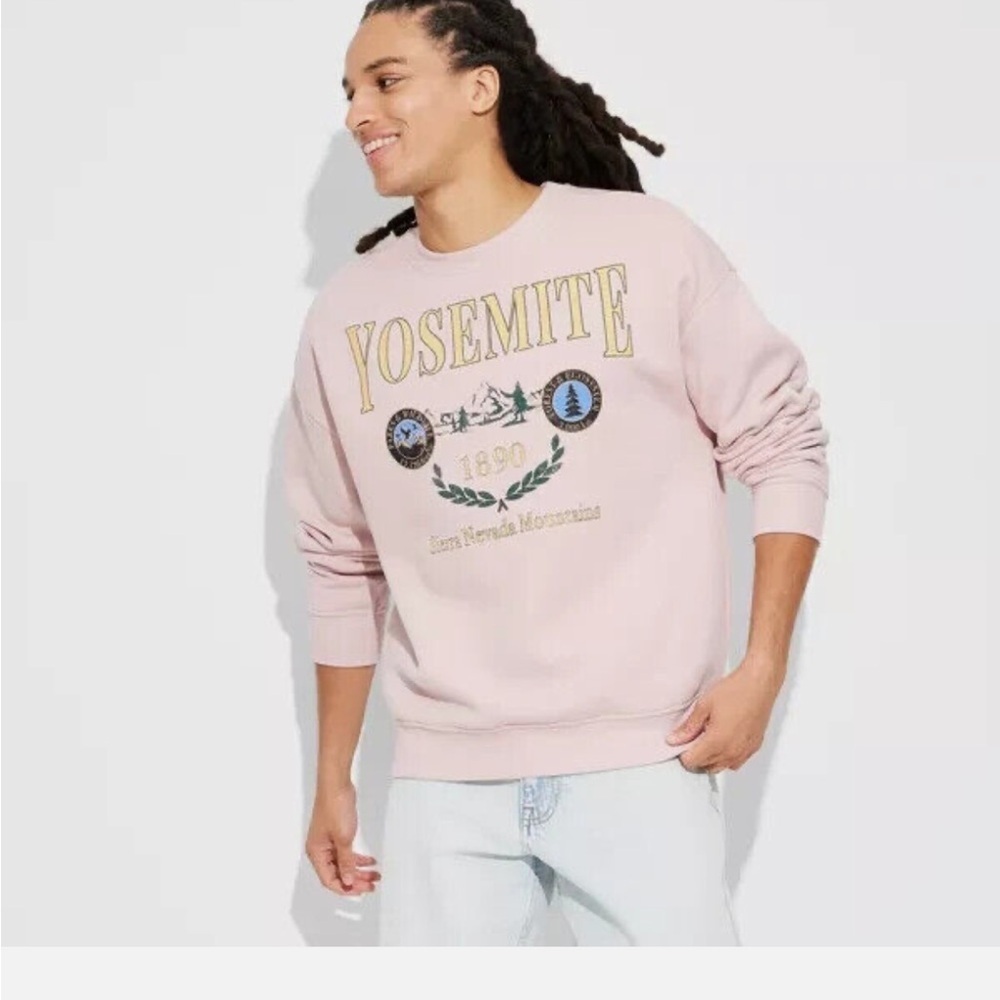 Orignial Use Pink Yosemite
Crewneck Sweatshirt Men's new